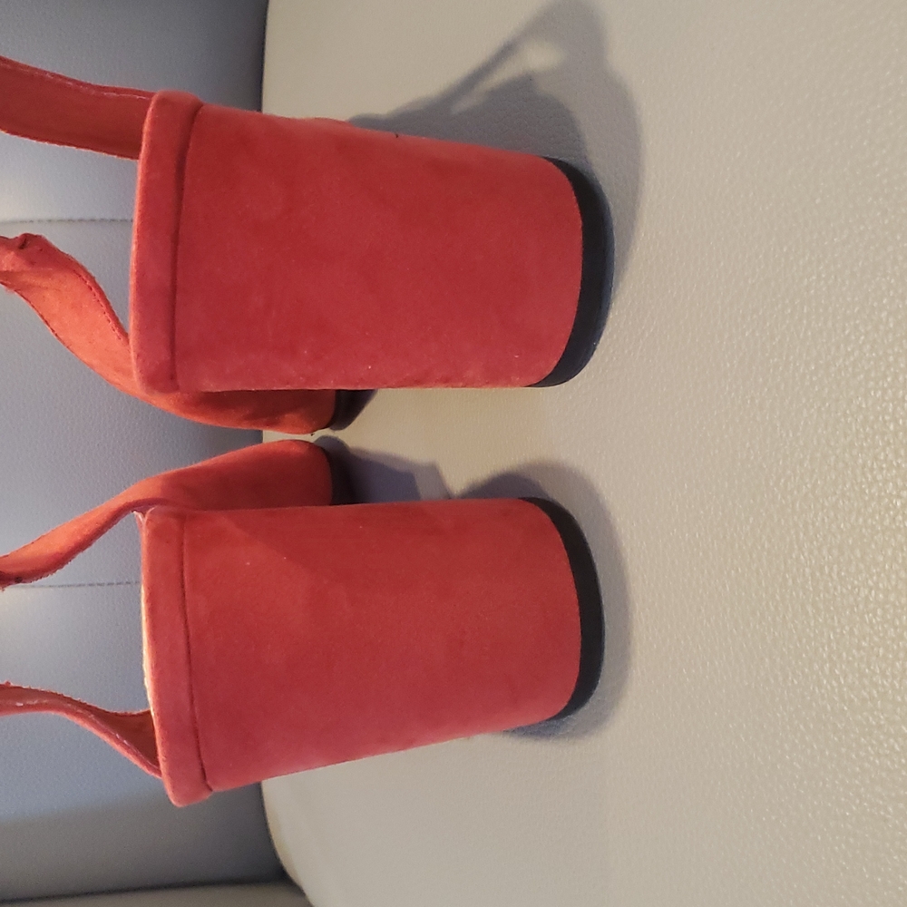 NWOT - Suede Slingback Shoes (red) - Picture 4 of 7